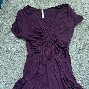 Gilli Deep Purple Midi Dress with Woven Detail